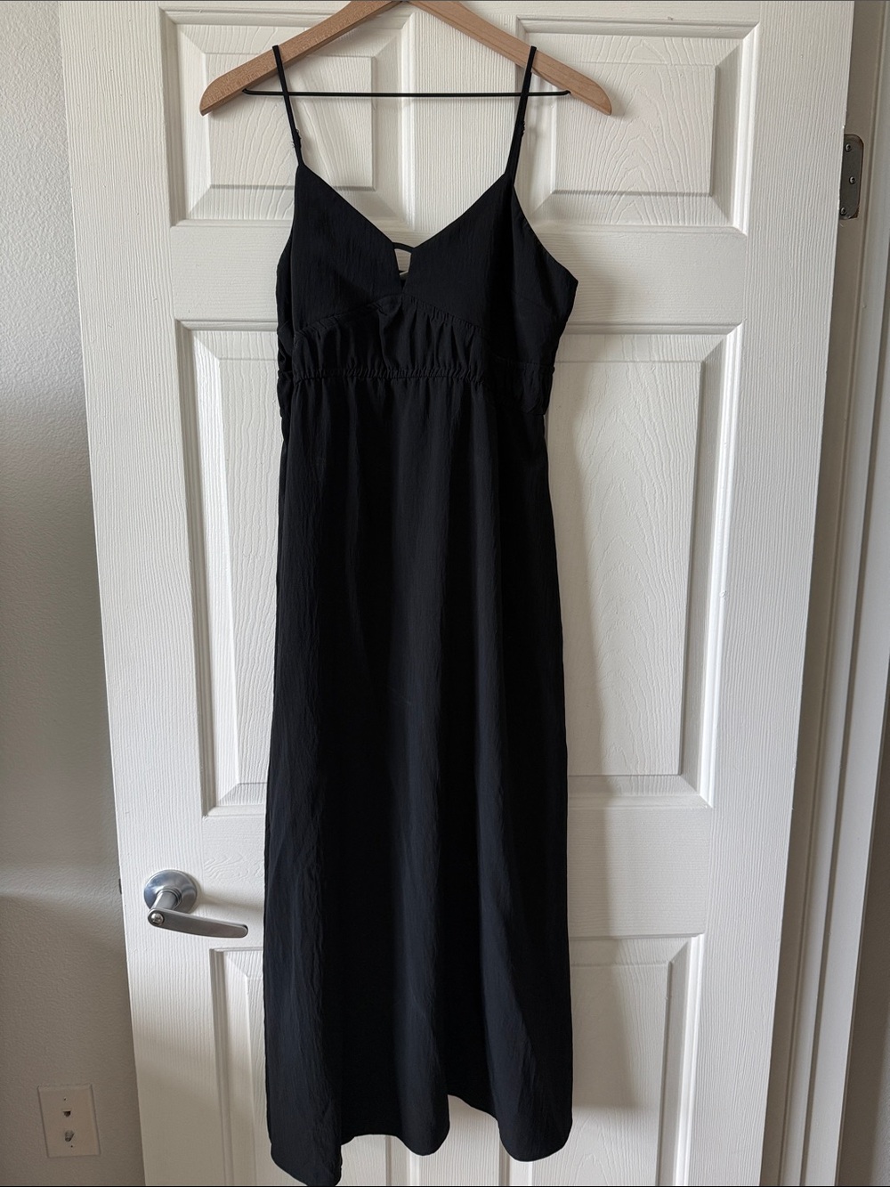 A New Day Black Spaghetti-Strap Midi Dress with pockets